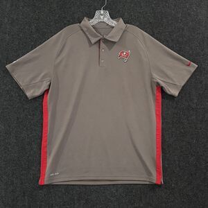 Tampa Bay Buccaneers Polo Shirt Mens Large Gray NFL Football Dri-Fit Nike